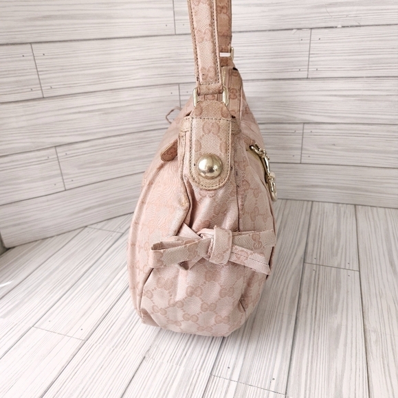 Gucci GG Monogram Crystal Coated Hobo and Horsebit Hobo Bag in Pink - Picture 4 of 16